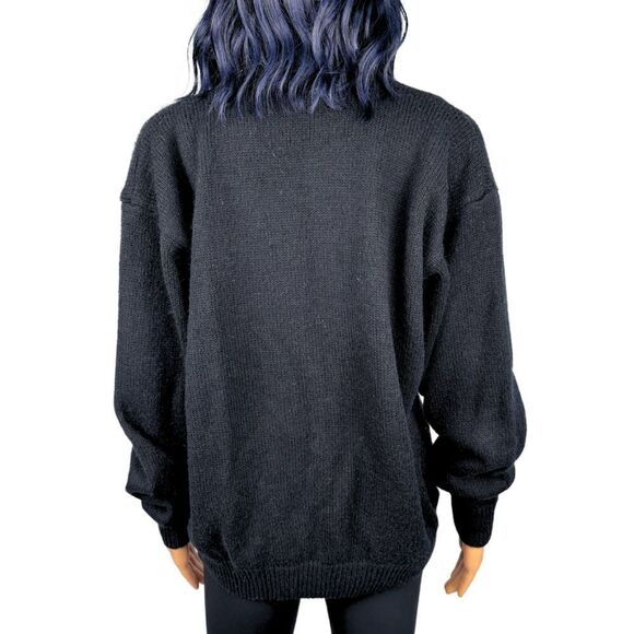 Vintage Alfred Dunner Gold Black Sequin Embroidered Sweater Cardigan Medium - Picture 4 of 6